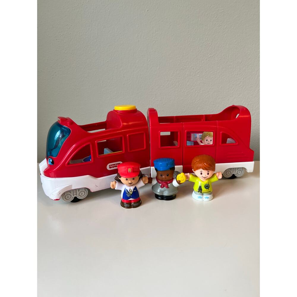 Fisher-Price Friendly Passengers Red Train Caboose with 3 Figures Works